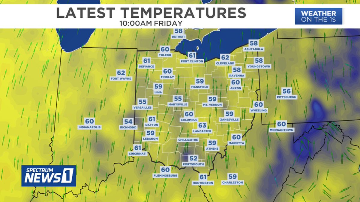 Here are the latest temperatures across Ohio. Get your up-to-date forecast across Ohio now at SpectrumNews1.com #OHwx