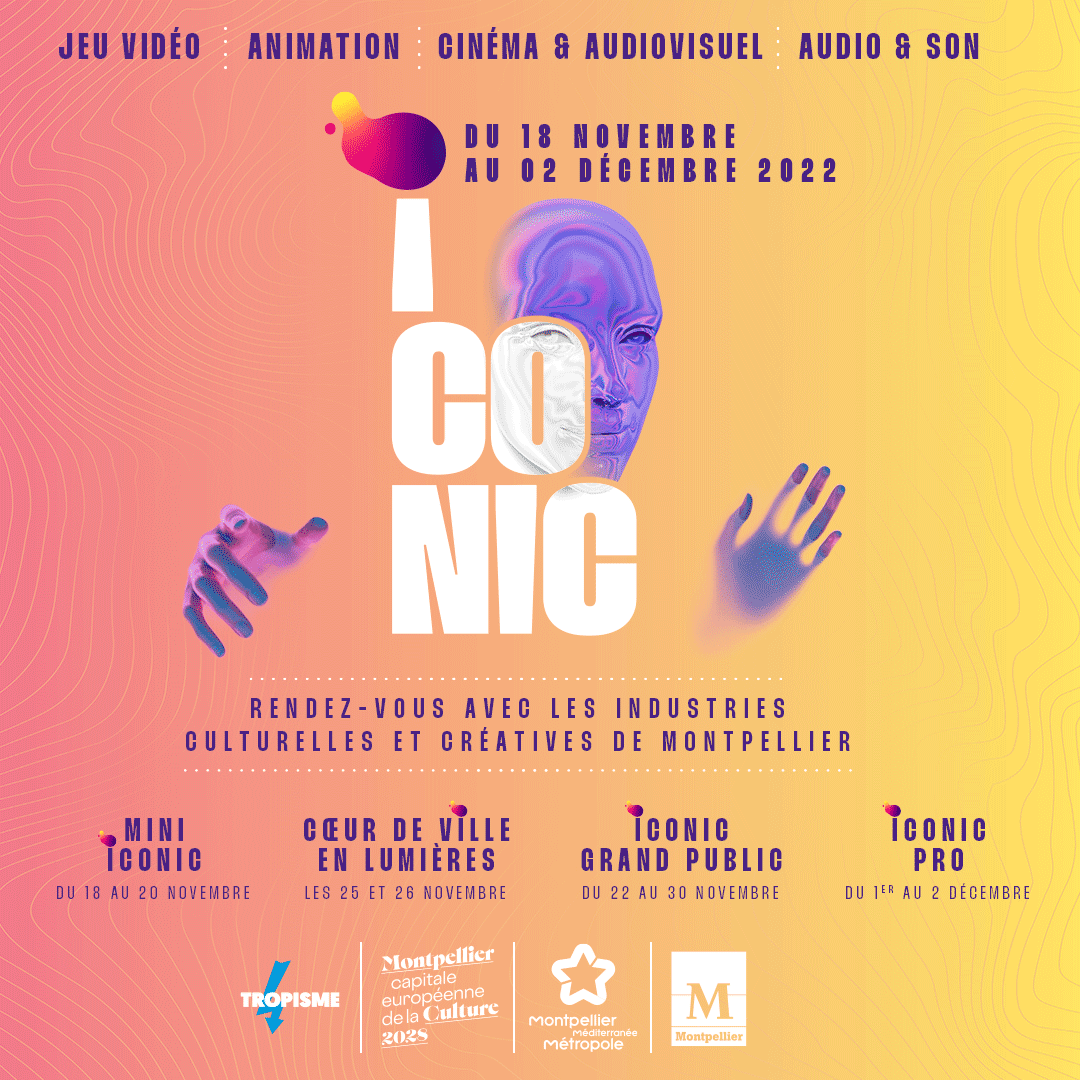 ✨#ICONIC2022 : demandez le programme 😃 #Jeuvidéo🎮, #animation🤸🏼, #cinéma/#audiovisuel🎬, #son‍/#audio🎤... du 18 novembre au 2 décembre, tous les projecteurs seront braqués🎥 sur une filière iconique de #Montpellier : les #ICC ! Par ici 👉iconicmontpellier.com #TerritoireICC