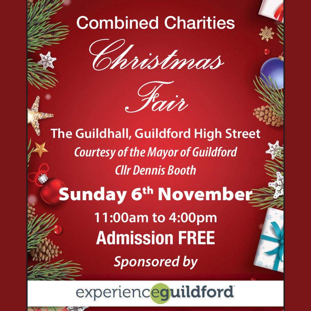 Combined Charities Christmas Fair - Sunday 6th November - 11am-4pm - The Guildhall 
There will be a great selection of Christmas cards, handcrafted gift items, stocking fillers, as well as tombolas, games, raffles and an opportunity to talk to the charities about their work!
