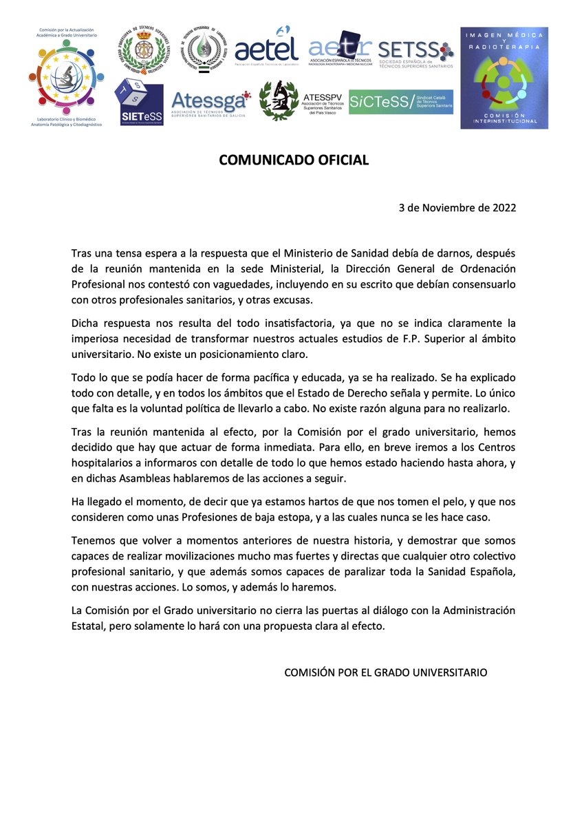 COPTESSCV's tweet photo. #coptesscv COMUNICADO OFICIAL COMISIÓN POR EL GRADO 
https://t.co/KeKTY0fVSD...
#ComisiónporelGRADO #GradoUniversitario https://t.co/RfnQ9vzVUP