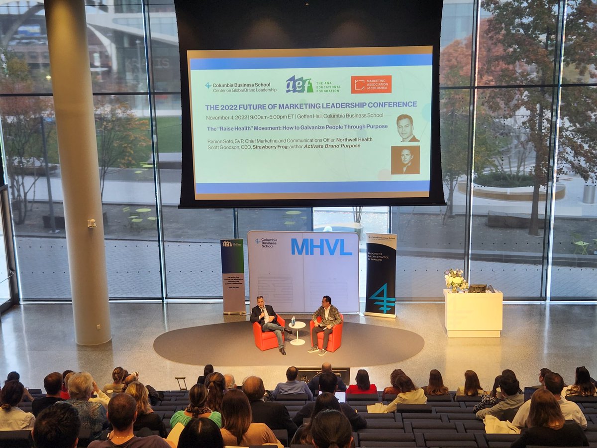 Delighted to be hosting our Future of Marketing Leadership conf with <a href="/AEFNYC/">AEF</a>! @rsinct and <a href="/scottfrog/">Scott Goodson</a> are share insights on #purpose and the <a href="/NorthwellHealth/">Northwell Health</a> #RaiseHealth movement