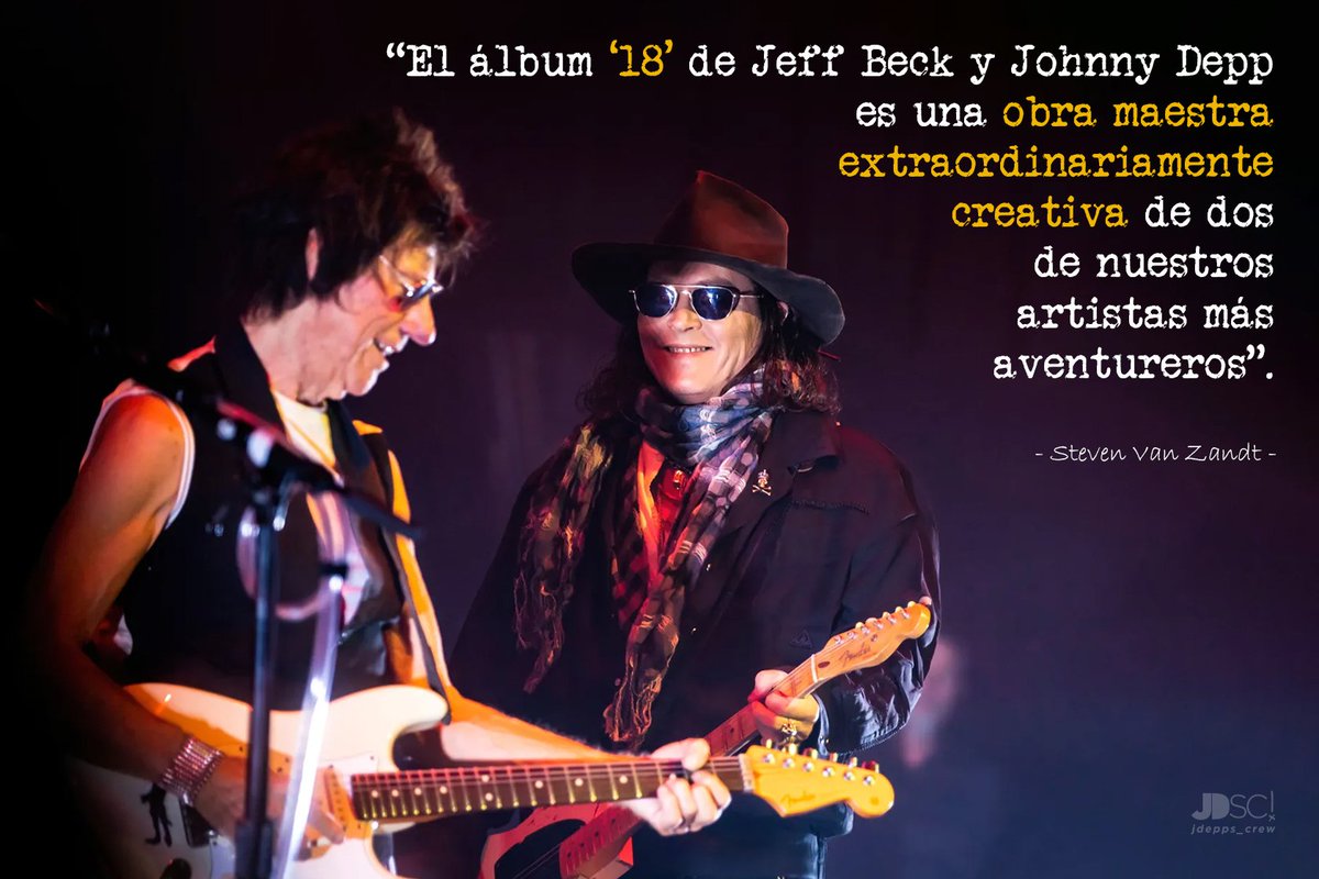 jdepps_crew's tweet photo. "El รกlbum '18' es una obra maestra extraordinariamente creativa".
- Steven Van Zandt -
@StevieVanZandt @jeffbeckmusic
#JohnnyDepp #JeffBeck #stevenvanzandt #18Album https://t.co/iNIyTeMZAs