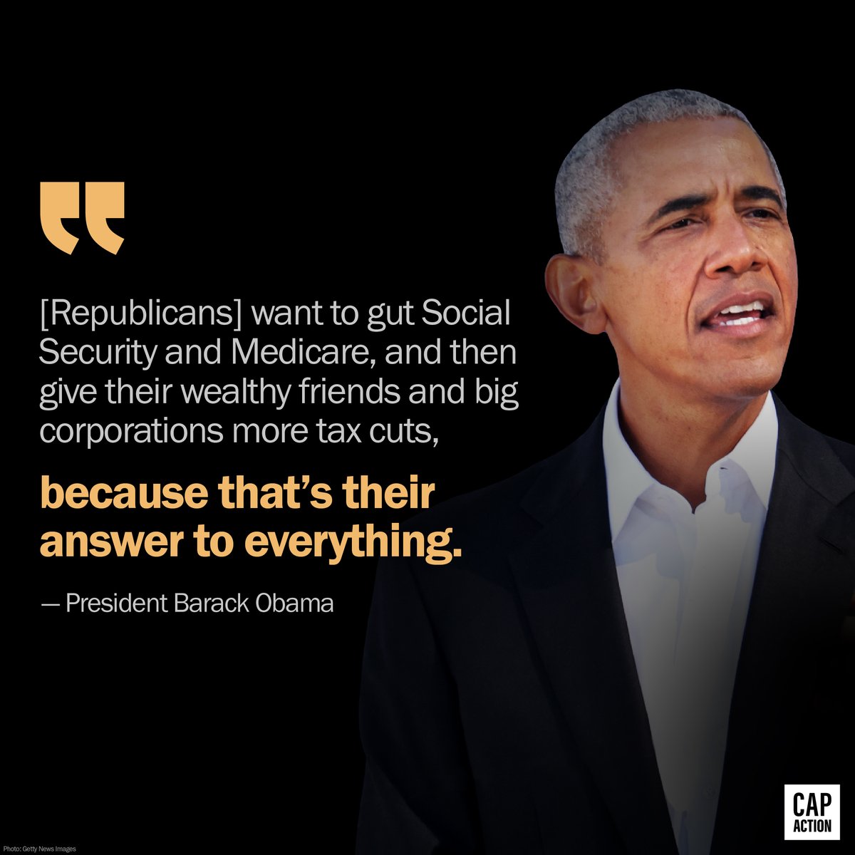 CAPAction's tweet photo. MAGA Republicans don't have a plan to lower costs for Americans—but they do have one to gut Social Security and Medicare. https://t.co/vyzAjF3e7U