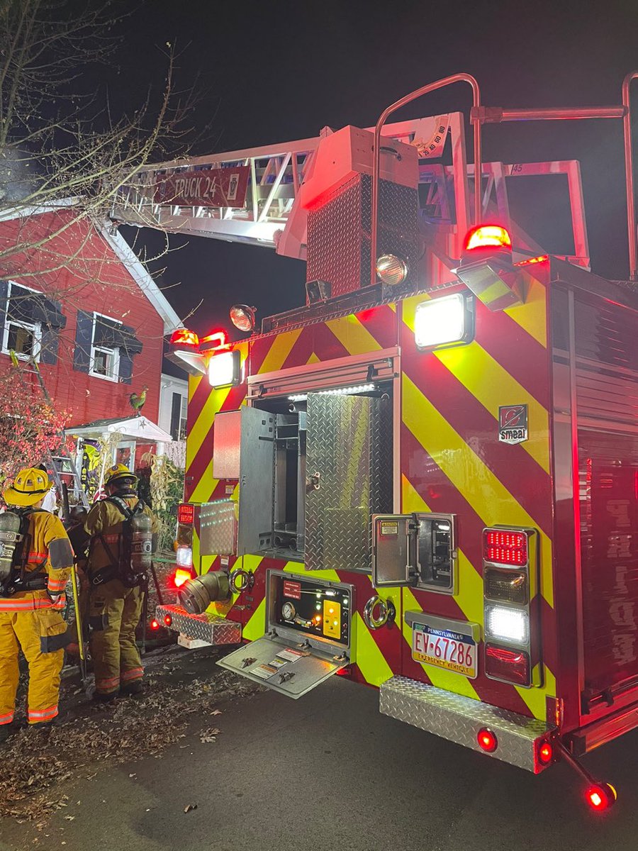 SWGFD24's tweet image. 24 Truck assisted South Greensburg last night on a house fire.  The first alarm was activated last night just before midnight for an attic fire.  The Truck arrived as the 2nd unit behind 32 Engine and went to work last the first due Truck Company.  Crews were on scene for 2 hours