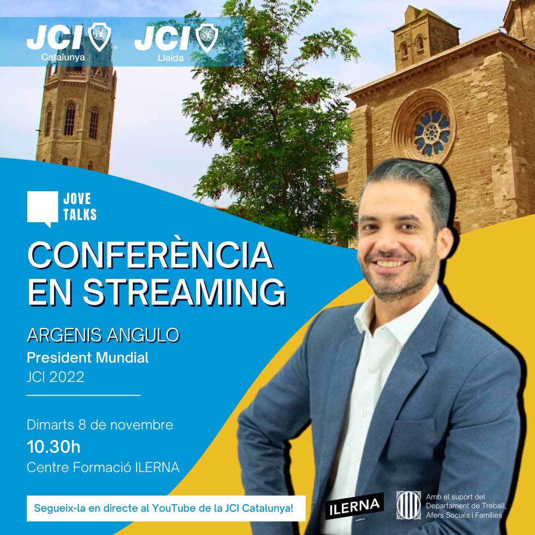 📌 El proper dimarts, el president de <a href="/jcileaders/">JCI</a>, <a href="/ArgenisAngulo/">Argenis Angulo</a>, visita la nostra ciutat.

🗣️ Durant la seva estada, oferirà una conferència sobre lideratge, joventut i el rol internacional de l’entitat a <a href="/ILERNAfp/">ILERNA FORMACIÓ</a>. 

▶️ Es podrà seguir en directe al Youtube de <a href="/JCICatalonia/">JCI Catalunya</a>.