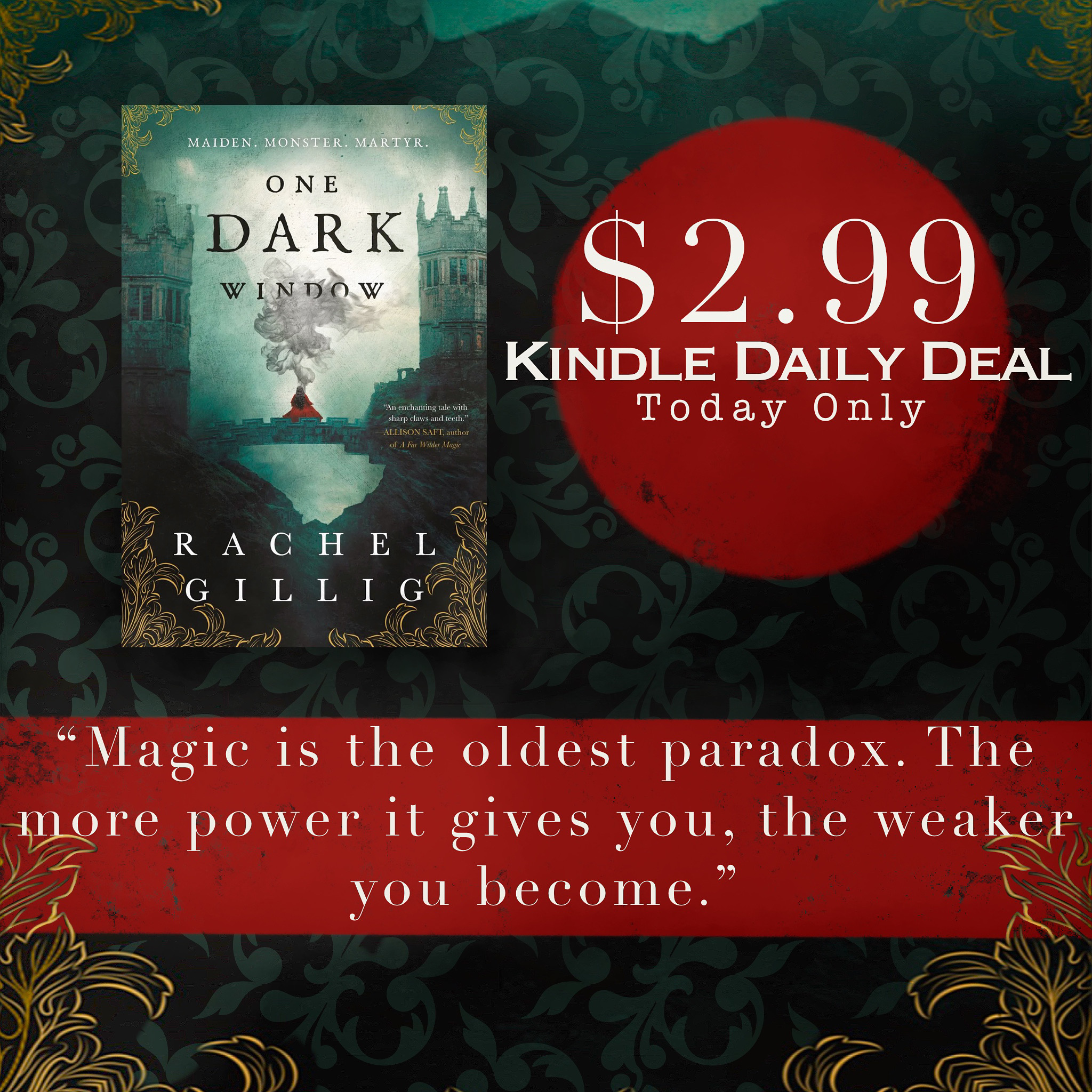 Starting the year off with a new series! One Dark Window by Rachel Gillig.  Book 1/100 : r/kindle