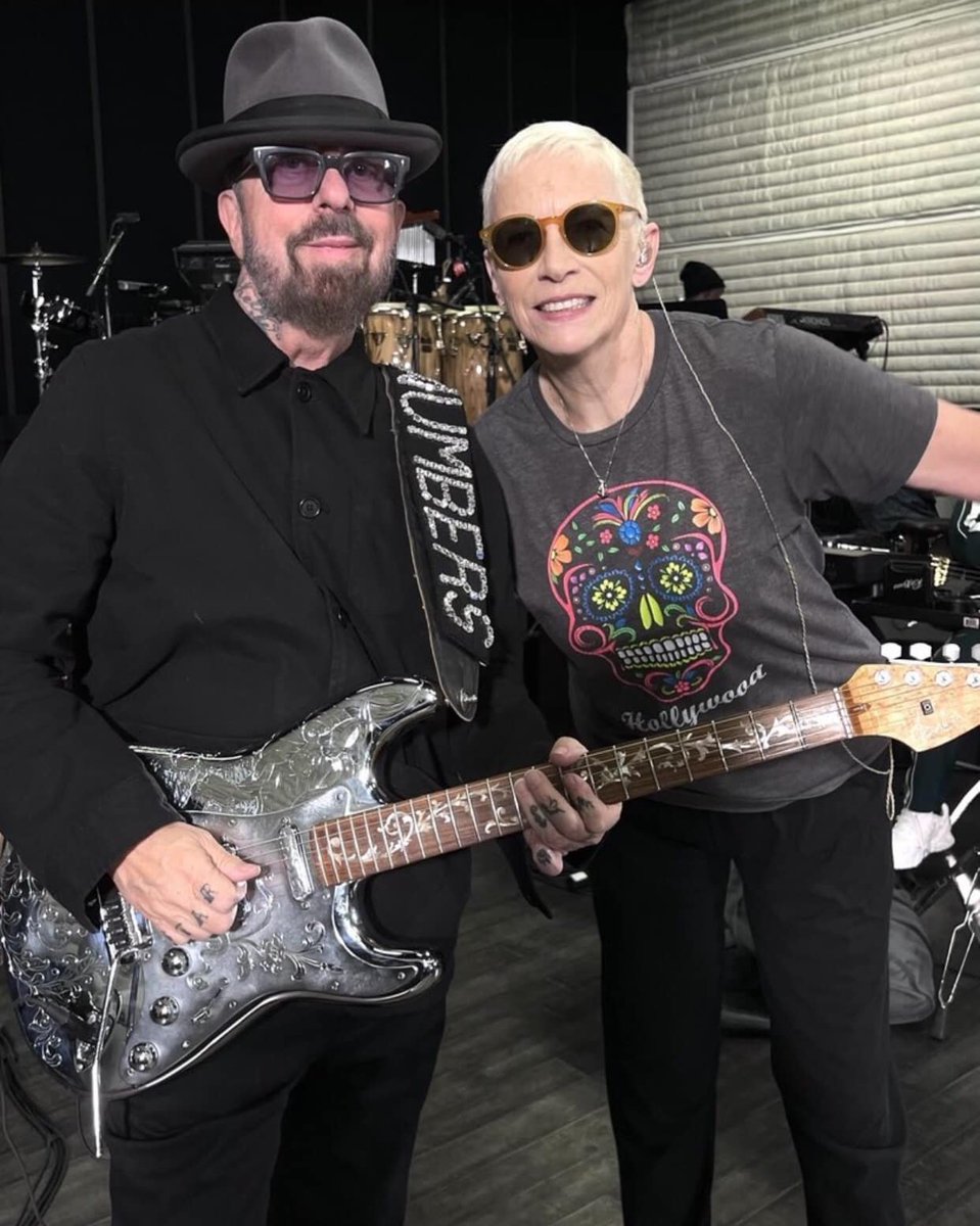 W2R Together Again! Rehearsing for Saturday night at The Rock and Roll Hall of Fame Induction ceremony at The Microsoft Theatre. #eurythmicsmusic #eurythmics# #rrhof #classof2022 #mstheater