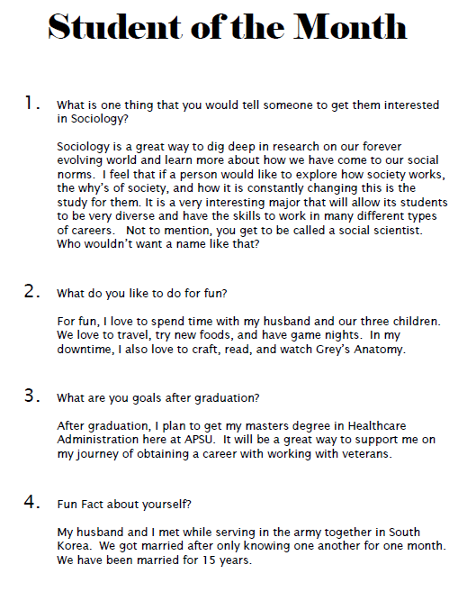 Our Student of the Month - Asante Zepeda.