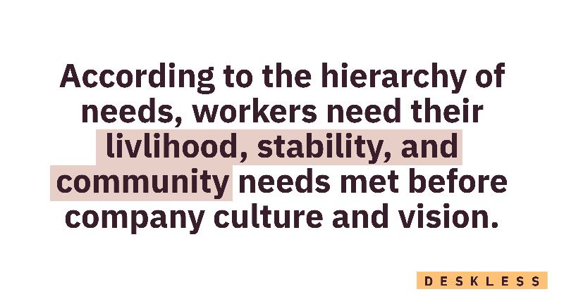 nudgeforwork's tweet photo. Often we talk about starting with the "why" when engaging and retaining the #frontlineworkforce. But The Deskless Report 2022/2023 uncovered foundational needs that must be met first. Get the full story ➡️ https://t.co/NJAVYEK7cX