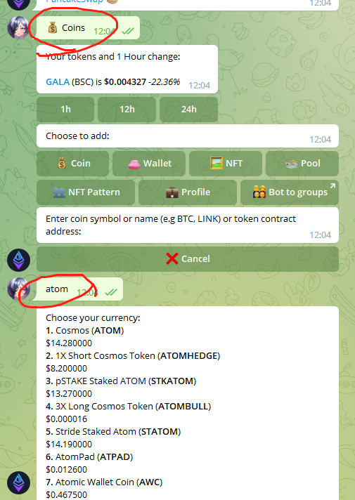 maid_crypto's tweet photo. @EtherDROPS_bot 加这个电报机器人， 这样如图设置，atom异动5%，他就会给你推送通知���想要观测的币都加进去alert打开。我之前发过的机构地址，项目方地址，nft，代币合约地址都放进去。就算基本出师了，灵活运用add bot功能就可以建收费群了，就4这么简单。授人以渔~ https://t.co/82HFlGwAdK