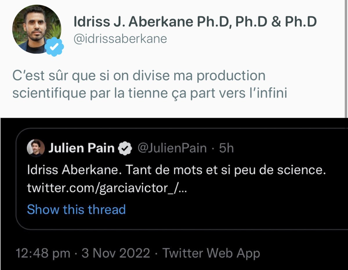 Cthulhu4Prez's tweet photo. Il est tellement nul en maths qu’il ne capte pas que son take down n’en est pas un. 😅 https://t.co/JwraO2mhCA