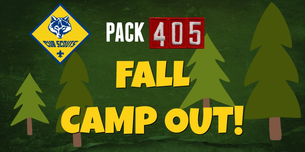 CubScoutPack405's tweet photo. Join us for Cub Scout Pack 405's Fall 2022 Family Overnight Camp Out at Fort Washington State Park on Saturday, November 12. More details here: https://t.co/gvgEFfTBaQ https://t.co/8pZIfErqzo
