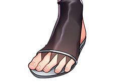 ディゼちゃんの種族服の、このサンダルはドラゴンの爪をイメージした指が出るデザインなのヨ。 