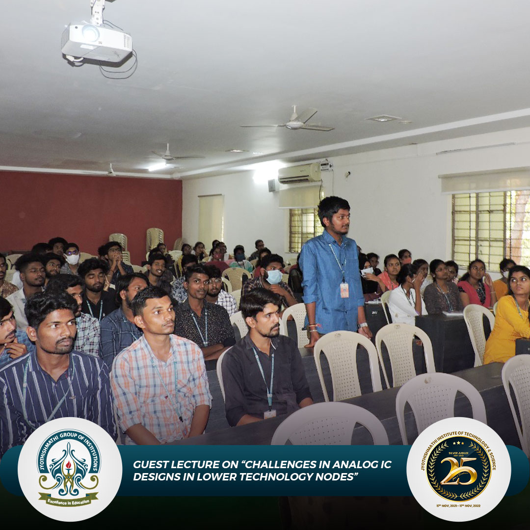 jyothish_mathi's tweet photo. A guest lecture for the benefit of B. Tech third and fourth-year students on ‘Challenges in Analog IC Designs in Lower Technology Nodes’ by senior design engineer Dr. Subhakar Reddy, Veda IIT
#JITS #SilverJubileeCelebrations #Lecture #SilverJubilee #AnalogICDesigns #ICDesigns https://t.co/hlXjspShep