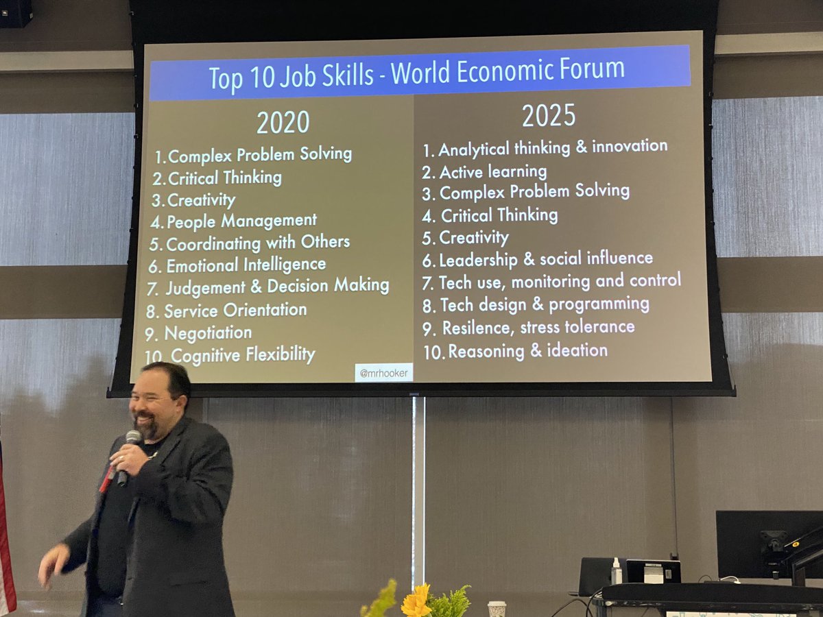 mj_warden's tweet photo. How are we getting our students ready for the worldโs demands? #learning #TLLive https://t.co/Xxg5Pmp2I5