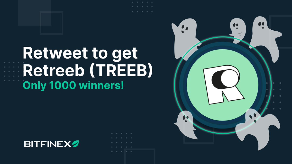 bitfinex's tweet image. Earn from a prize pool of 165,000 $TREEB, only on Bitfinex!

All you have to do is:
💚 Quote Retweet our Twitter: ow.ly/QApU50Luu2F
💚 Tag #TreebRtOnBFX plus 2 friends
💚 Fill in: ow.ly/mTIc50Luu2G

Only available for 1000 lucky winners!
ow.ly/iJNu50Luu2H