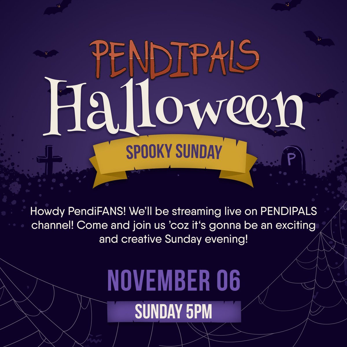 artbytads's tweet photo. SPOOKY SUNDAY with PENDIPALS
kita kits sa sunday NOV 6 - 5PM 
https://t.co/LRCGwB0LeU

https://t.co/m9I4o4Wpcn https://t.co/Z8923qSAoE