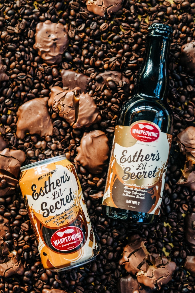 WarpedWing's tweet photo. IT'S OFFICIALLY ESTHER'S LI'L SECRET SEASON 😍🍫🍺
In case we missed you at our secret reveal party last night... allow us to introduce 2022 #EsthersLilSecret. A delicious Caramel Pecan #ScotchAle with #HighlanderGrogg #Coffee. A collab w/Esther Price Candies & Boston Stoker. https://t.co/DMnnB4VeRG