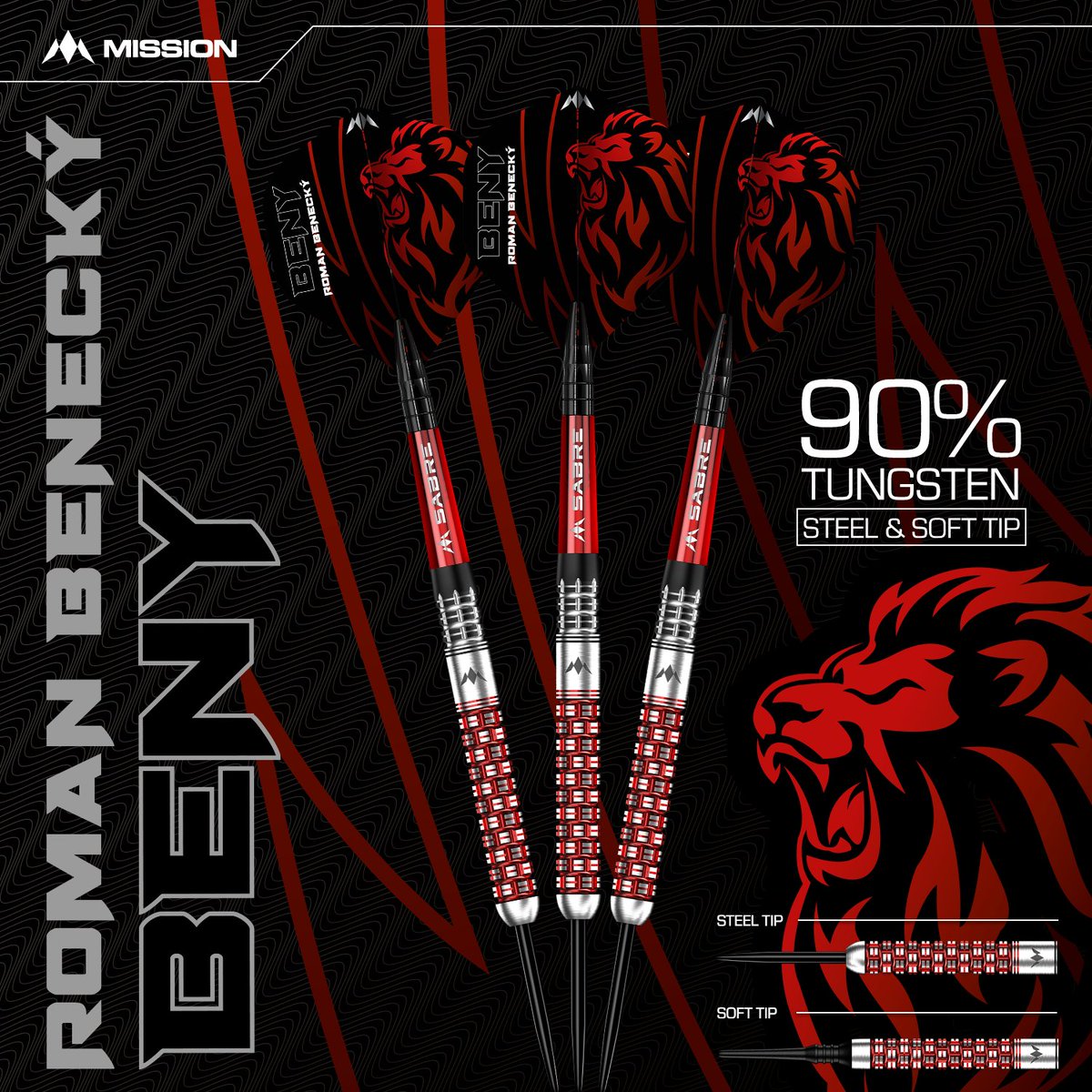 The <a href="/MissionDarts/">Mission Darts</a> Roman Benecký darts combine the power and heritage of the Czech Lion with innovative darting technology! 🦁

Harness the power of both <a href="/RBenecky/">Roman Benecký</a> and the Czech Lion with these mighty eye-catching darts! Check them out: dartscorner.co.uk/collections/mi… #WeGetDarts