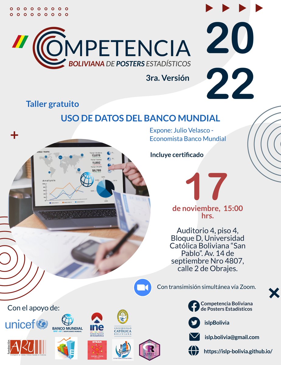 arufoundation's tweet photo. 🔵 Taller gratuito "Uso de datos del Banco Mundial"
📊 Dirigido a estudiantes y profesores de colegio y también a estudiantes de pregrado de universidad. 🤓 Certificación para los asistentes presenciales.
📲 ¡Inscríbete ⬇️ !😃
https://t.co/LhXZhiu7tZ
#ISLP #CEPB https://t.co/biCwT4SVR2