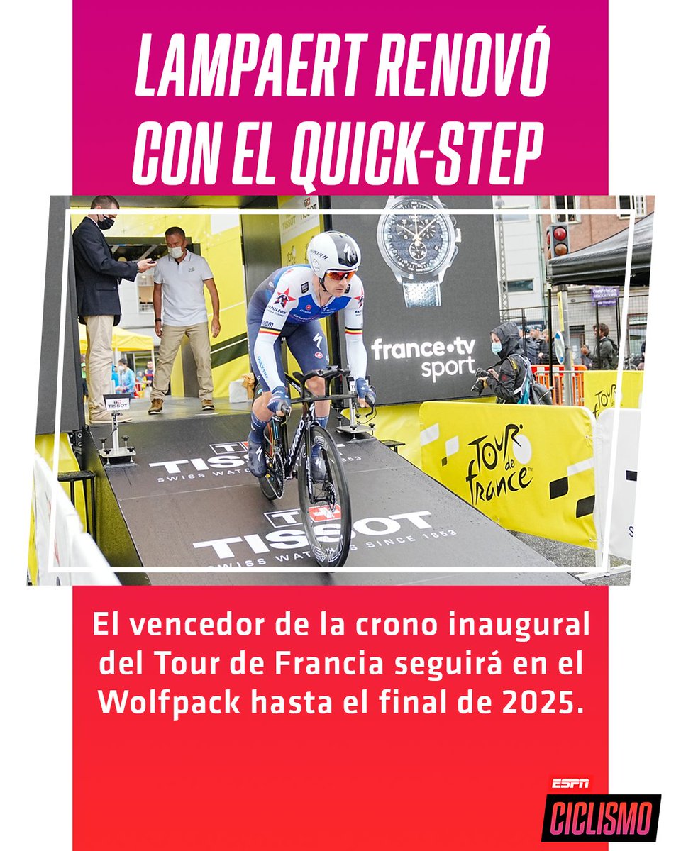 ESPNCiclismo's tweet photo. Yves #Lampaert extendió su contrato con el #QuickStepAlphaVinyl. ✍️🐺
#ESPNCiclismo https://t.co/VGgTEkDDVn