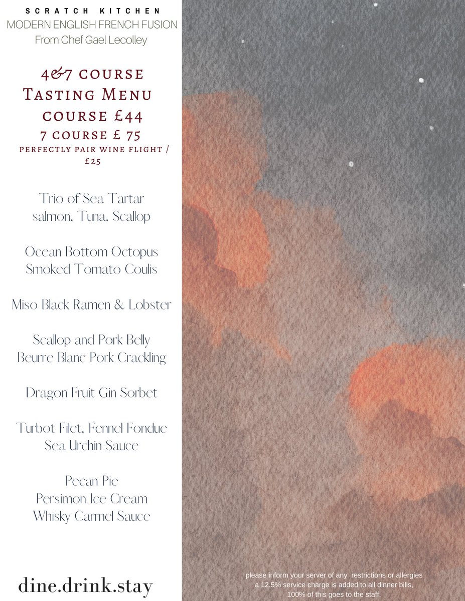 Our last tasting menu of the season! A few spots left after last minute cancellation.