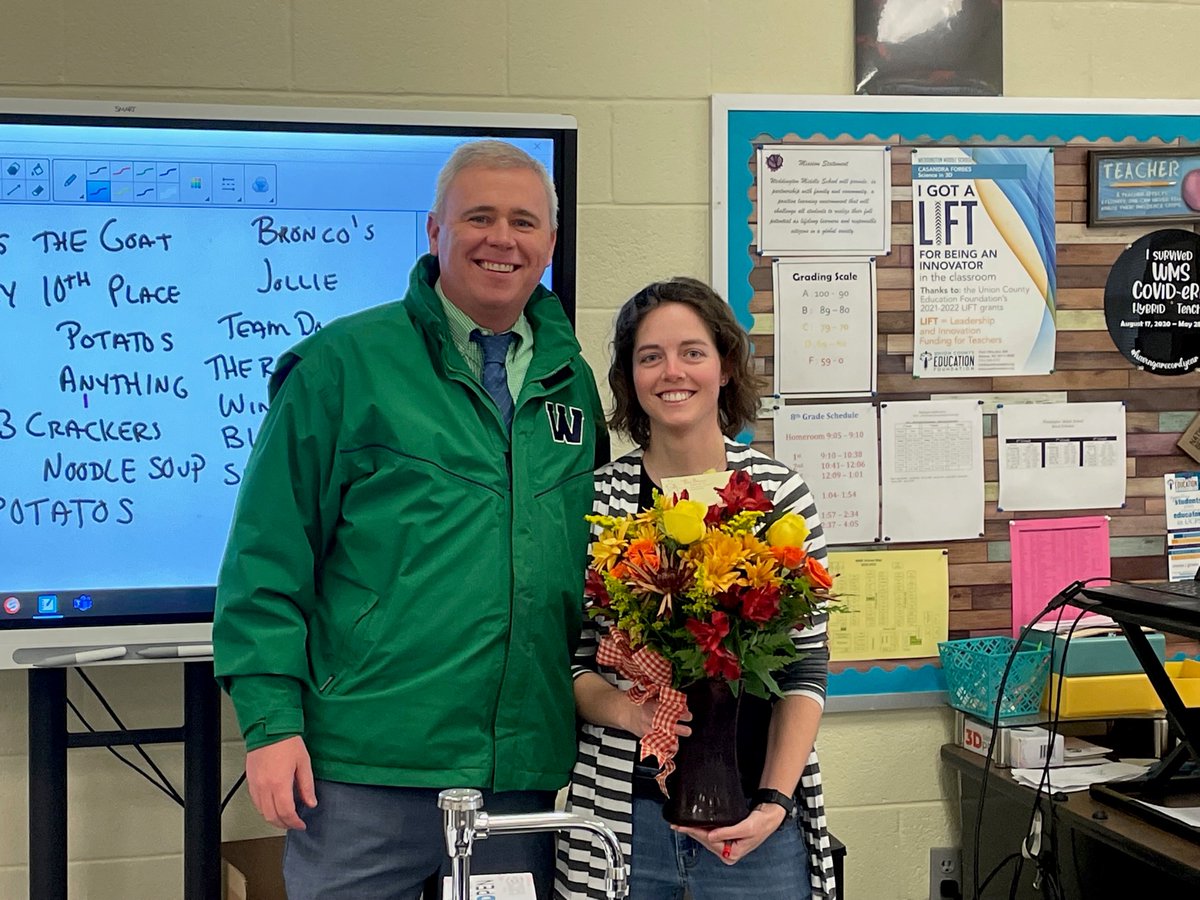 WeddingtonMSNC's tweet photo. Let's hear it for this year's Teacher of the Year, Mrs. Casey Forbes!  #mathmagician #sciencesuperstar #betaclubqueen #shedoesitall #BetheBest @AGHoulihan @UCPSNC https://t.co/FXX88pEHC2