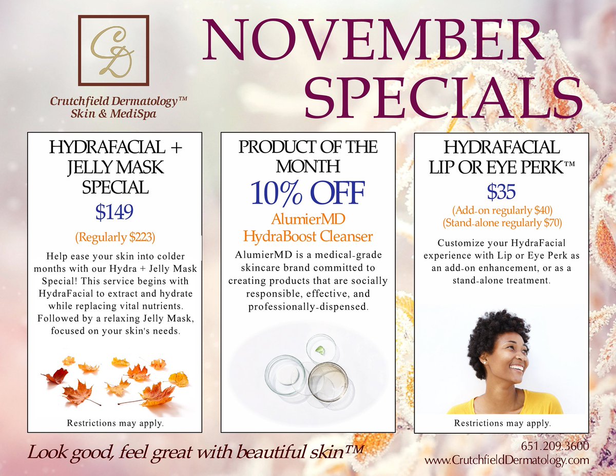 Our new monthly specials are here! 🍂 #november #monthlyspecials #novemberspecials