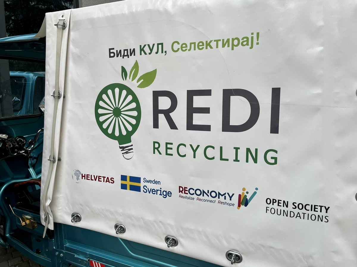 Great to visit REDI recycling with DG @SidaCarin this afternoon. Good conversation with recyclers from the Roma community in Skopje, who use electric tricycles to collect waste. Proud of our support - and envious of the recycled artwork! <a href="/Helvetas/">Helvetas</a> <a href="/RECONOMYprogram/">RECONOMY</a> <a href="/OpenSociety/">Open Society Foundations</a>