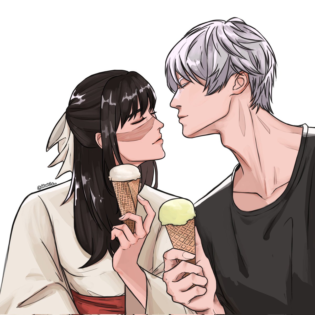 「ice cream date#artph #gojohime #jjk 」|dee ❀ comms openのイラスト