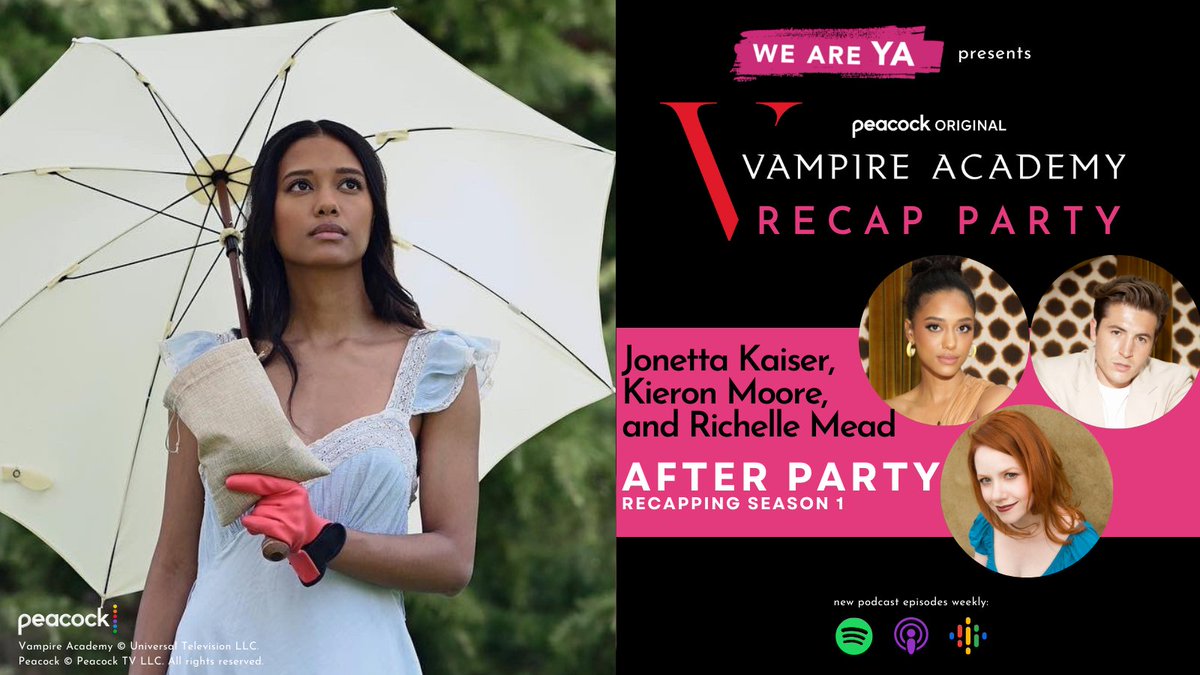 It's the #VampireAcademy After Party Podcast Recap! <a href="/JonettaKaiser/">Jonetta Kaiser</a>, <a href="/iamkieronmoore/">kieronmoore</a> and <a href="/RichelleMead/">Richelle Mead</a> go in depth on the entire season! We talk about Sonya's descent, Dimitri's future, and open the fan mail to hear your thoughts! 

Listen here: bit.ly/VampireAcademy…
<a href="/peacock/">Peacock</a>