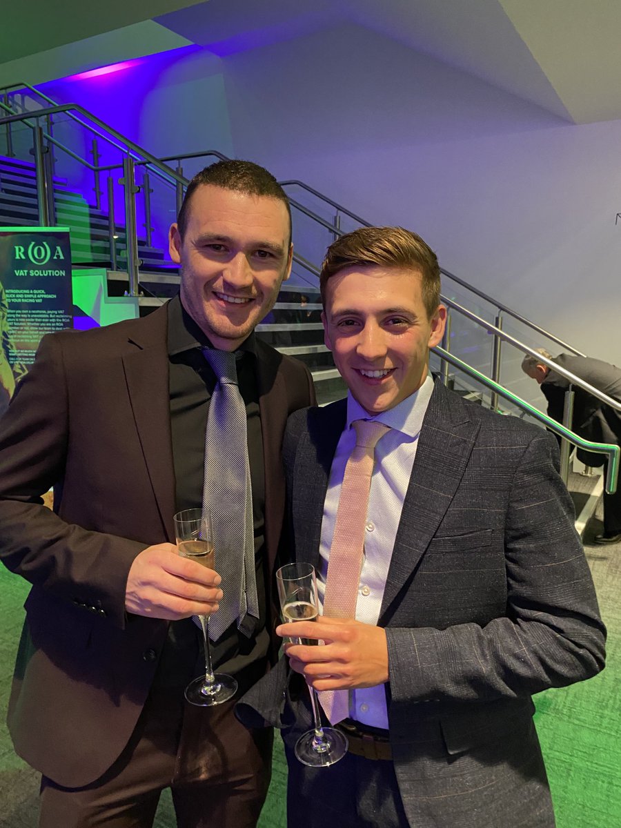 Great to see these two lads at last night’s ⁦@RacehorseOwners⁩ Welsh Horse Racing Awards - both ⁦@rhys_flint⁩ & ⁦@Conbrace01⁩ have helped transform the fortunes of our 5 time Belly’s Heroes syndicate winner Blaze A Trail.