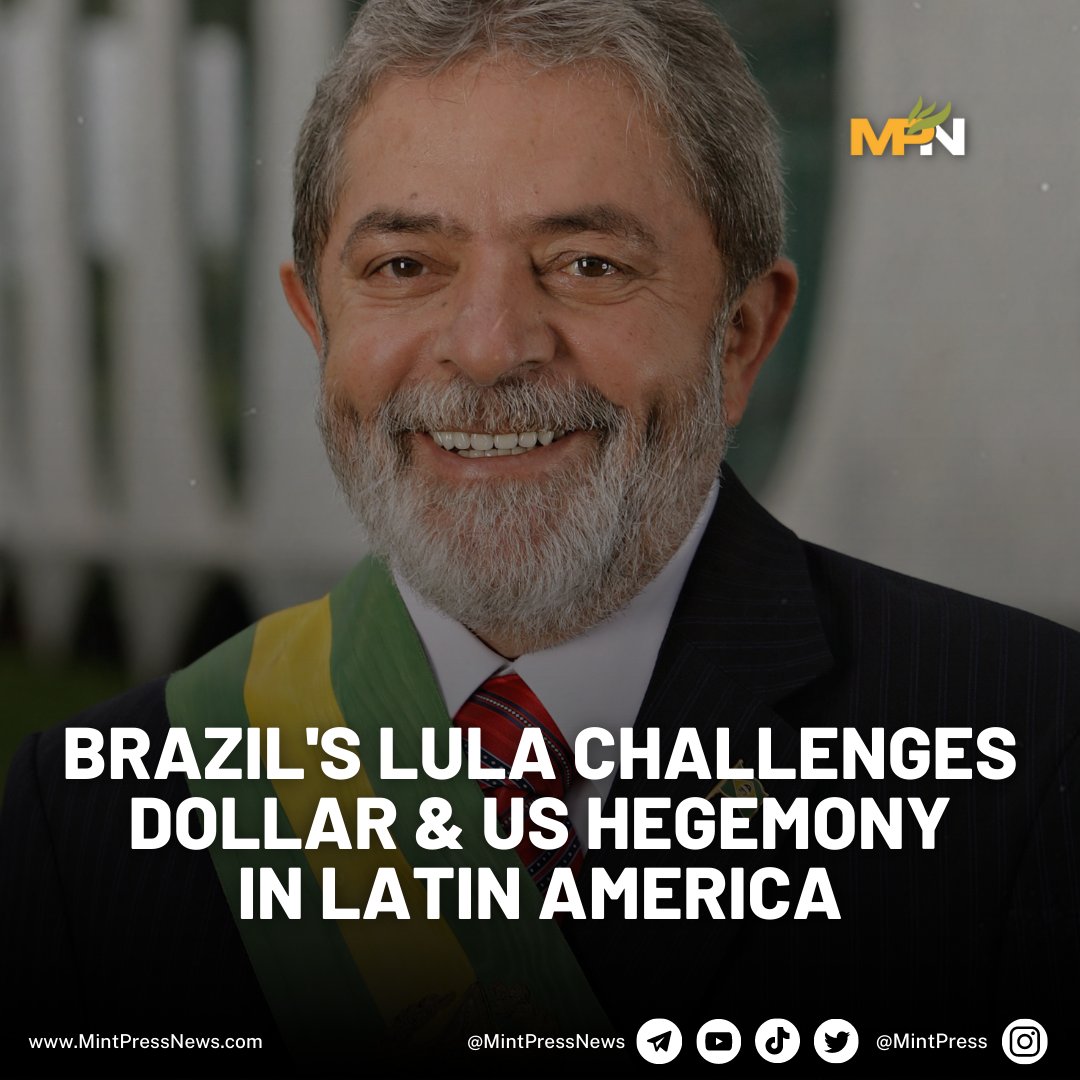 MintPressNews's tweet photo. Brazilian President-elect Luiz Inácio Lula da Silva is planning to create a pan-Latin American currency to break dependency on the US dollar. https://t.co/v5GfXX9N9E