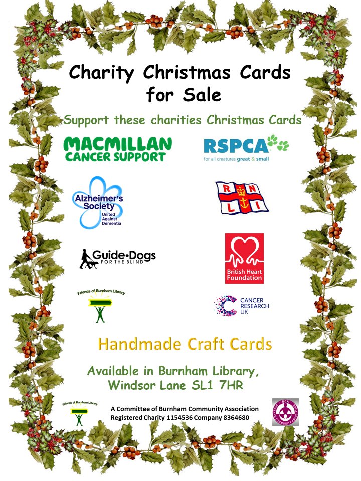 Charity Christmas Cards now on sale at #BurnhamLibrary