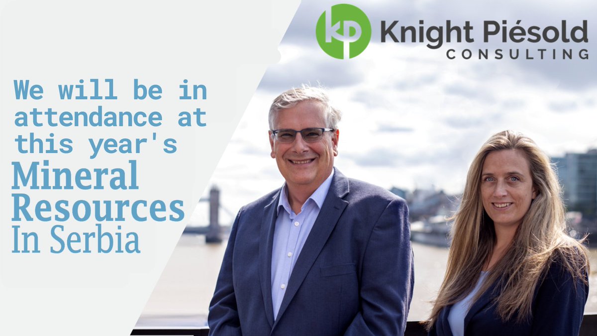 KnightPiesoldUK's tweet photo. Regional Director, Richard Elmer & Business Manager, Lucy Fisher of @KnightPiesoldUK will be in attendance for the annual Mineral Resources conference in Serbia next week.
#belgrade #miningindustry #knightpiesold https://t.co/NEPlSiqzjE