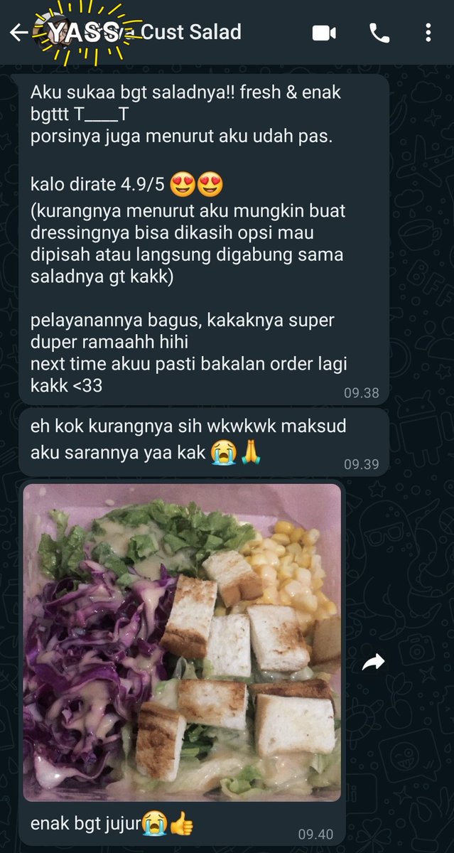 saladyuk's tweet photo. Testimoni SaladYuk, salad sayur jogja #2 https://t.co/Kjpjxh8Cw1