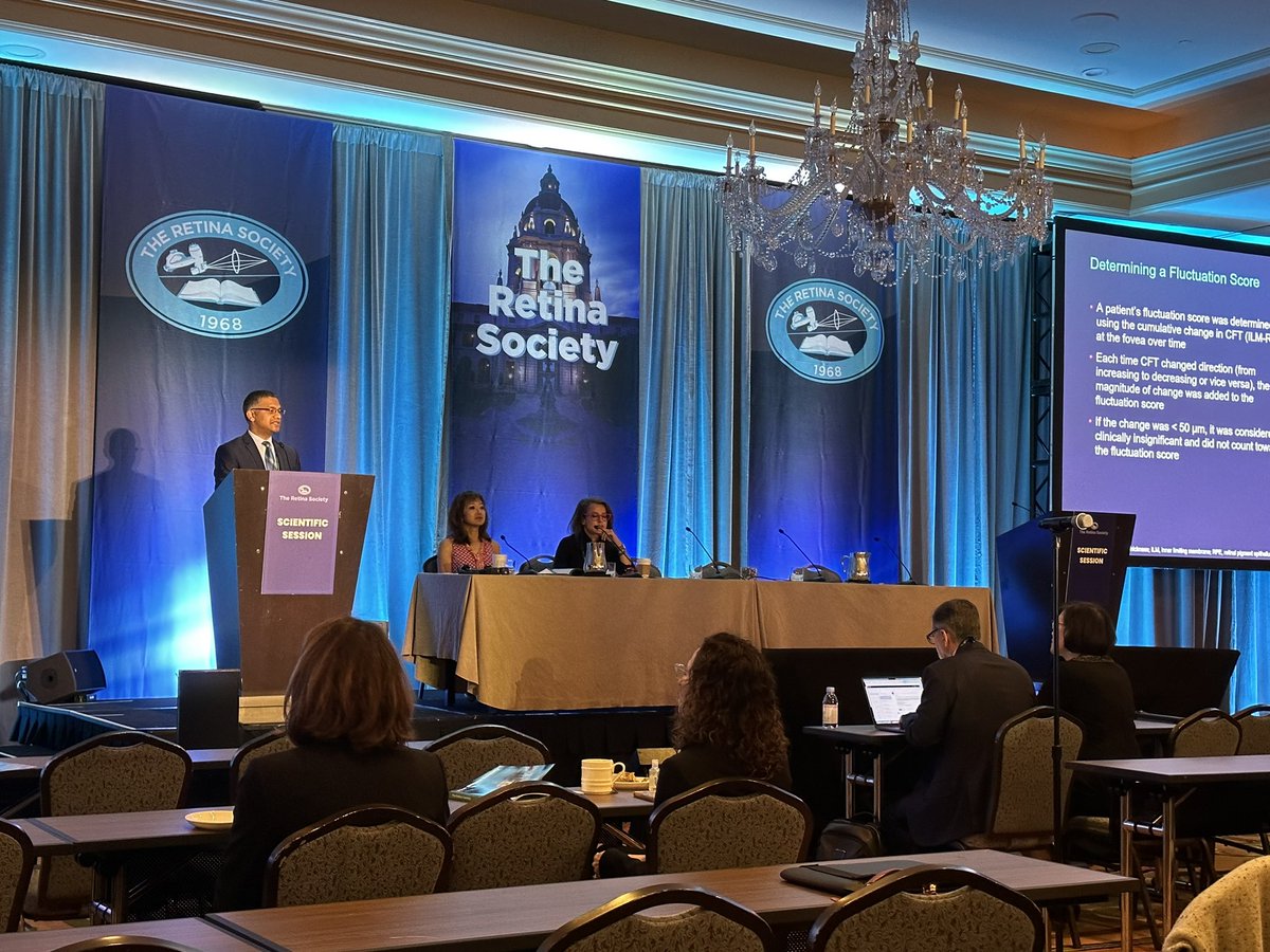 Greater fluctuation in central foveal thickness on optical coherence tomography associated with less vision gains in eyes particularly with central retinal vein occlusion being treated with anti-VEGF. Presented by <a href="/AjayKuriyan/">Ajay</a> <a href="/RetinaSociety/">TheRetinaSociety</a> 2022