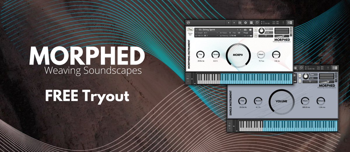 VisionsTNTmusic's tweet photo. You can now test "MORPHED-Weaving Soundscapes" for FREE! 
More info: https://t.co/Ix74lrjSi1

#kontaktinstrument #vstplugins #virtualinstrument #samplelibrary #musicproducer #filmcomposer   #cubase #logicprox #komplete #mediacomposer #sounddesign #Synth #gamesound #gamecomposer https://t.co/6gSVdk9WVn