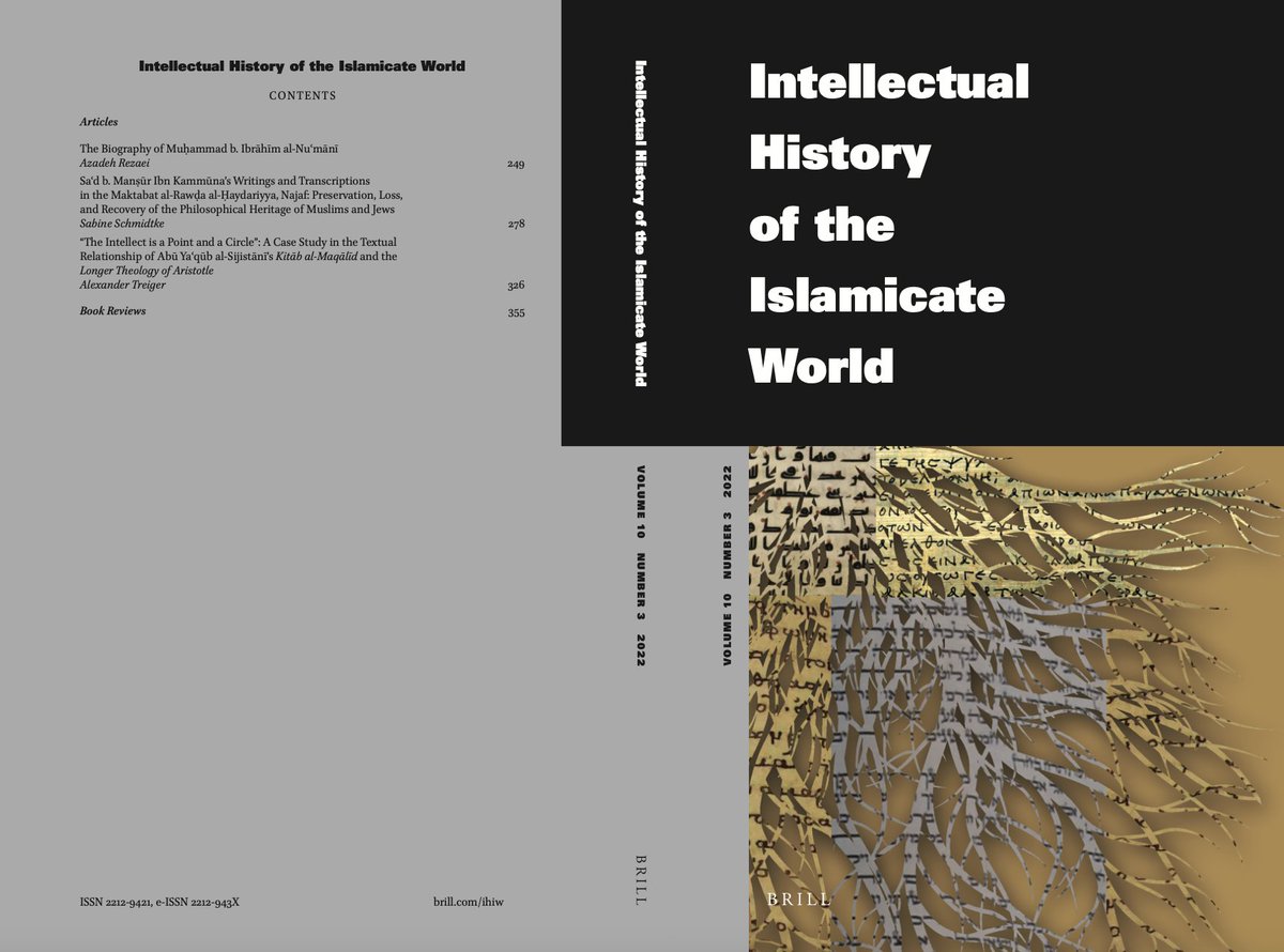 jathiele's tweet photo. 📖📢A new issue of Intellectual History of the Islamicate World will be out soon! https://t.co/v1Ef23wZa4
