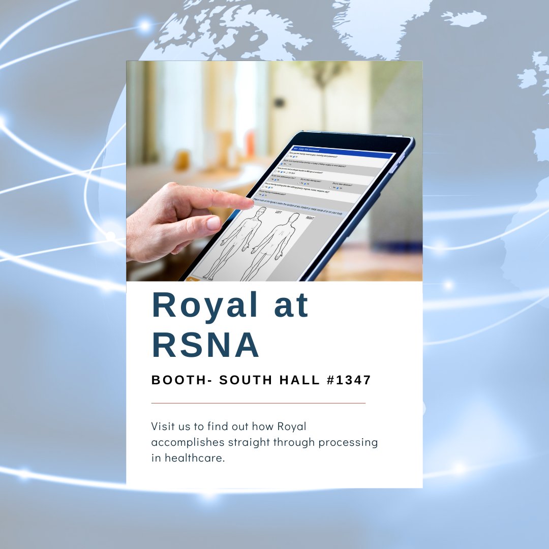 RoyalHealthInc's tweet image. Click here to schedule a meeting with us: bit.ly/3sZDb3m

@RSNA

#StraightThroughProcessing #RSNA #RSNA2022 #RSNA22 #Radiology #SparkingInnovation #RSNANews #RoyaRSNA
