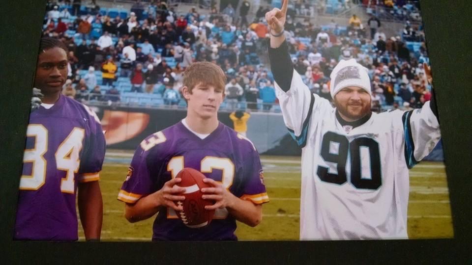 NCAZTXPanther's tweet photo. @ceeflashpee84 throwback to when you helped win me $500 to @HarrisTeeter during a @Panthers halftime contest during your HS days. #Baller #futureNFLstar https://t.co/dhY3kD8XGW