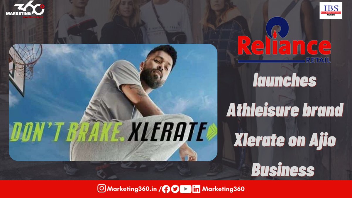 OfficialM360's tweet photo. Reliance Retail has hired Indian cricket all-rounder Hardik Pandya as its brand ambassador and launched the athleisure brand #Xlerate on its new e-commerce platform AJIO Business. #RelianceRetail #Ajiobusiness #Fashionbrands #Athleisure #HardikPandya #marketing360 #ibsmumbai https://t.co/JlPk2BeNqb