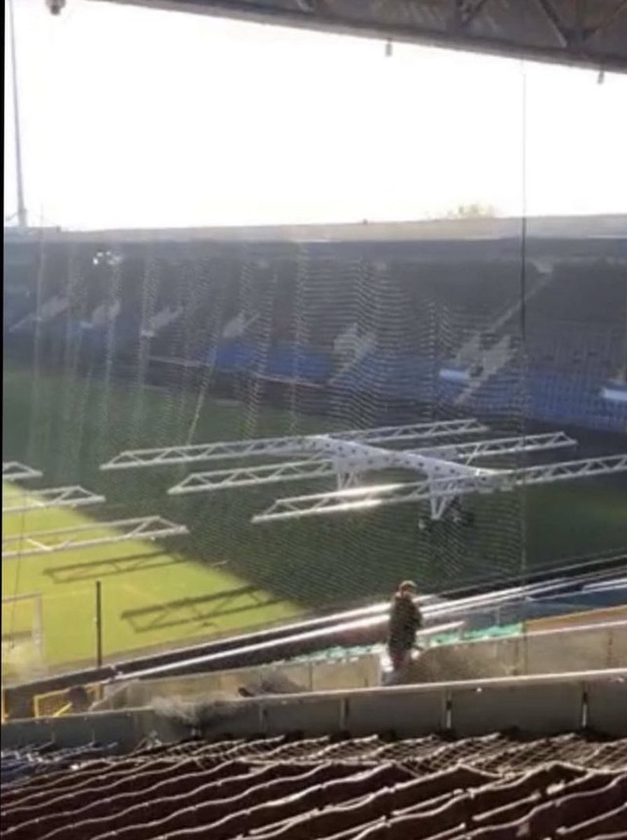 TurfCastPodcast's tweet photo. Picture from the @TalkBFC Instagram showing that some netting has been put up to separate the fans ahead of next Sundays East Lancashire derby. 

#twitterclarets #UTC https://t.co/jbepXISCGz