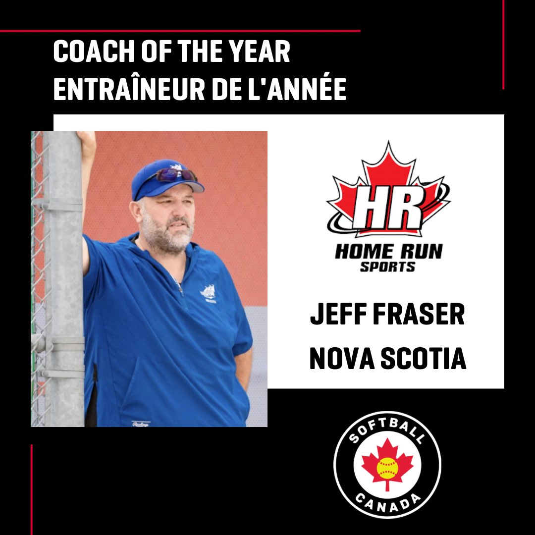 SoftballCanada's tweet image. Congratulations to Jeff Fraser - 2022's Softball Canada Home Run Sports Coach of the Year! 

Félicitations à Jeff Fraser - Entraîneur de l'année 2022 de Softball Canada Home Run Sports !