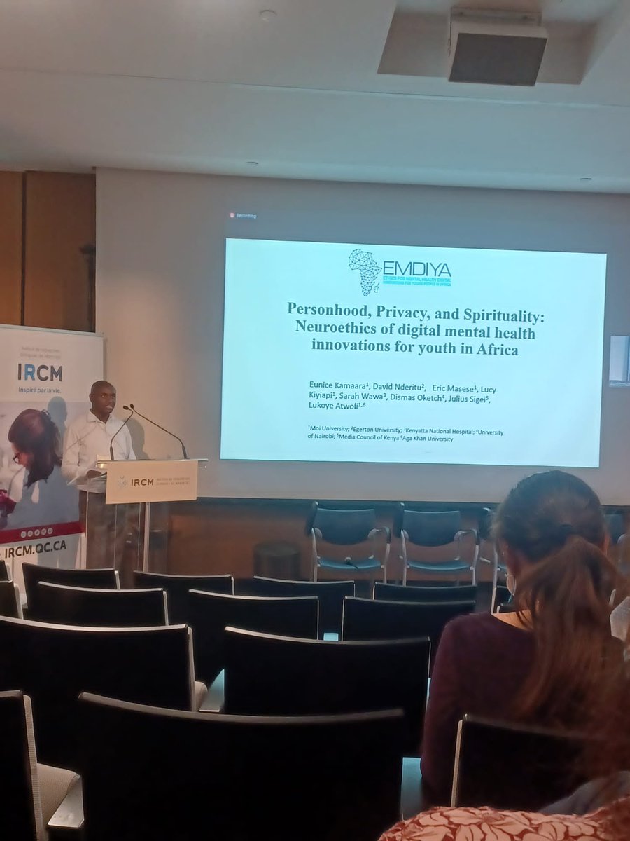 Very high level presentation given by David and the EMDIYA Kenya team at the International Neuroethics Socity meeting in Montreal , Canada <a href="/neuroethicsinfo/">International Neuroethics Society</a> <a href="/mjchimbari/">Moses Chimbari</a> <a href="/kiran_k_m/">Kiran Kaur Manku FRSA</a> <a href="/NEUROSEC_Ox/">NEUROSEC Oxford</a> <a href="/ekamaara/">Eunice Kamaara</a> <a href="/RZMusesengwa/">Dr Rosie🌹</a> <a href="/DixonChibanda/">Dixon Chibanda</a> <a href="/melanieabas/">Melanie Amna Abas</a>