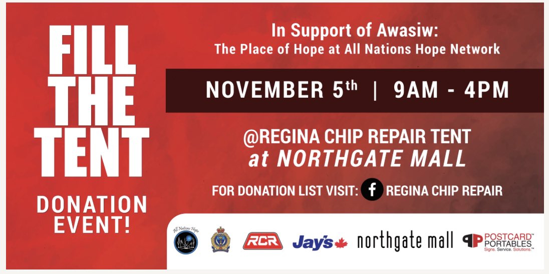 My wife is getting ready for the CTV MORNING Live interview for our Fill the Tent Donation Event for <a href="/allnationshope/">All Nations Hope</a>   The push is on and we will see you Saturday at our <a href="/NorthgateYQR/">Northgate Mall</a> location just south of the Sobeys liquor Mart with your donations!!  #fillthetentdonationevent