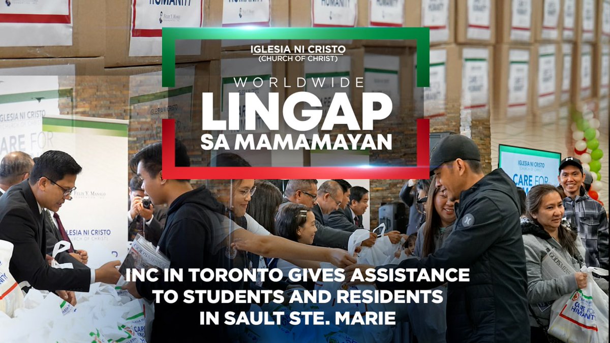 MeINC1914's tweet photo. CHURCH OF CHRIST EXTENDS HELP TO RESIDENTS AND STUDENTS IN SAULT STE. MARIE, ONTARIO

Click the link below.
⬇️⬇️⬇️
https://t.co/P6jdfzef21

#IglesiaNiCristo
#CareForHumanity2022 
#LingapSaMamamayann2022 https://t.co/IclL08Qy9P