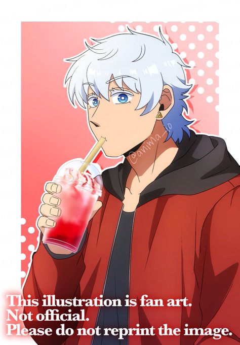 「blue hair drinking straw in mouth」 illustration images(Latest)