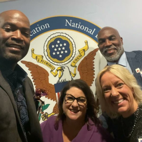 DrDeniseW's tweet photo. Getting ready to receive the National Blue Ribbon School award on behalf of the talented staff and students at Cab Calloway School of the Arts #nbrs2022  @cabcallowayarts @RedClaySchools @DEDeptofEd https://t.co/chl9uVLpTW