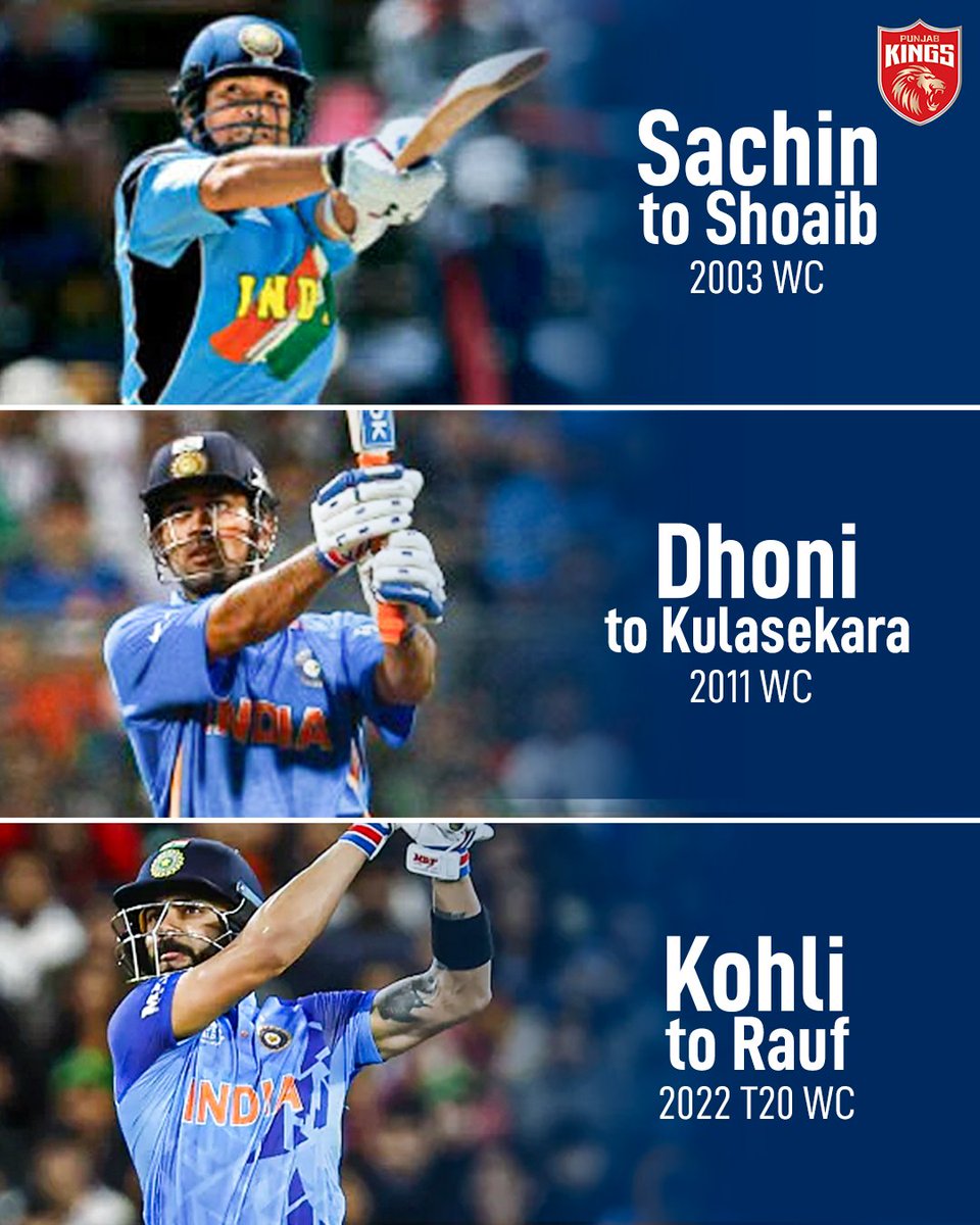 3️⃣ ICONIC SIXES! 🤩

#SherSquad, which one is your favorite? 👇

#ViratKohli #MSDhoni #SachinTendulkar #T20WorldCup #PunjabKings